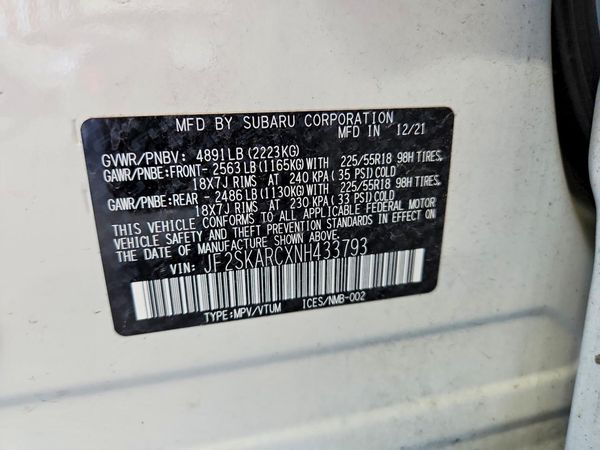 2022 SUBARU FORESTER Touring