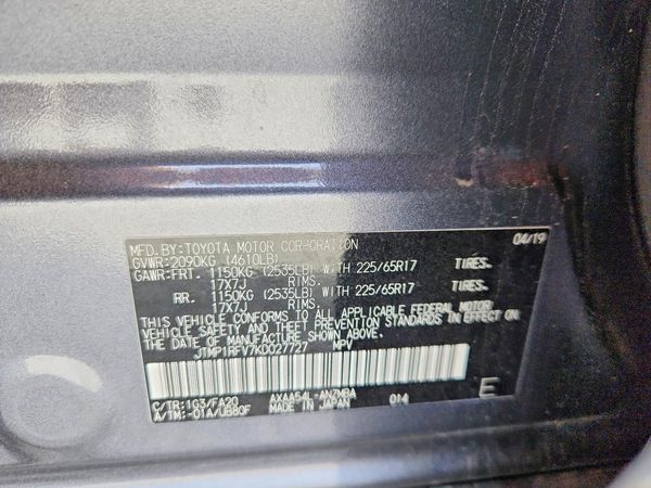 2019 TOYOTA RAV4 XLE / XLE Premium 4WD