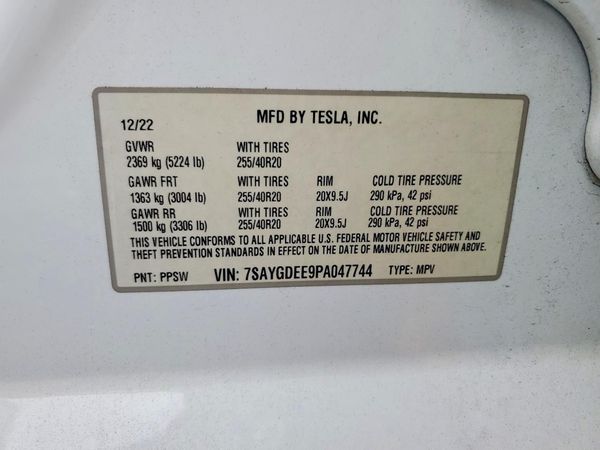 2023 TESLA MODEL Y — VINS