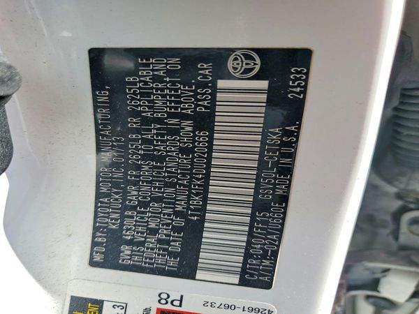 2013 TOYOTA CAMRY
