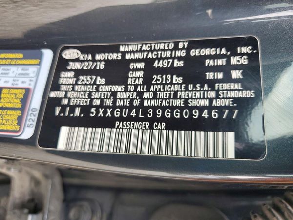 2016 KIA OPTIMA GLS, JSL