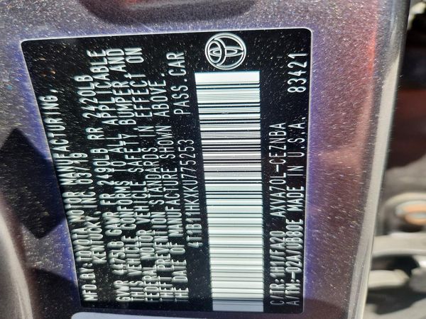 2019 TOYOTA CAMRY L/LE/SE/XLE