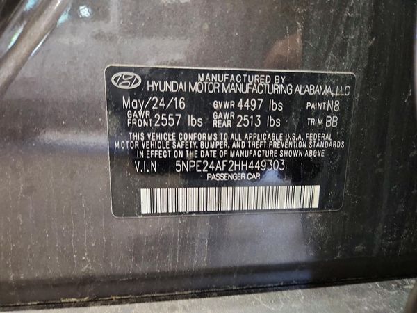 2017 HYUNDAI SONATA SE, Eco