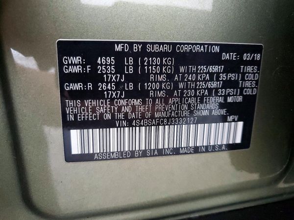 2018 SUBARU OUTBACK Premium+ES