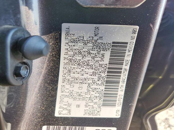 2012 TOYOTA TACOMA — VINS