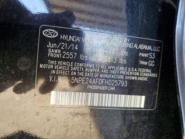 2015 HYUNDAI SONATA SE, ECO