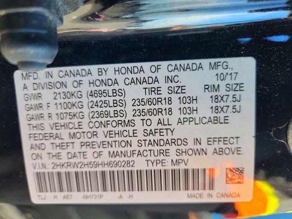 2017 HONDA CRV EX