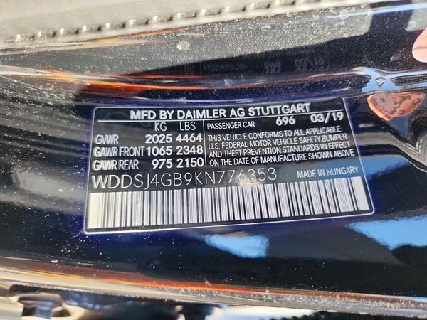 2019 MERCEDES-BENZ CLA-CLASS CLA250-4M — VINS