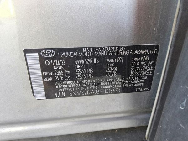 2023 HYUNDAI SANTA FE SEL — VINS