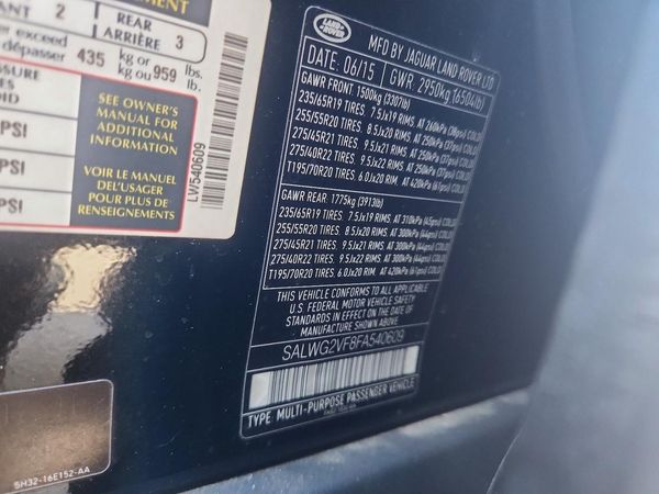 2015 LAND ROVER RANGEROVER SE