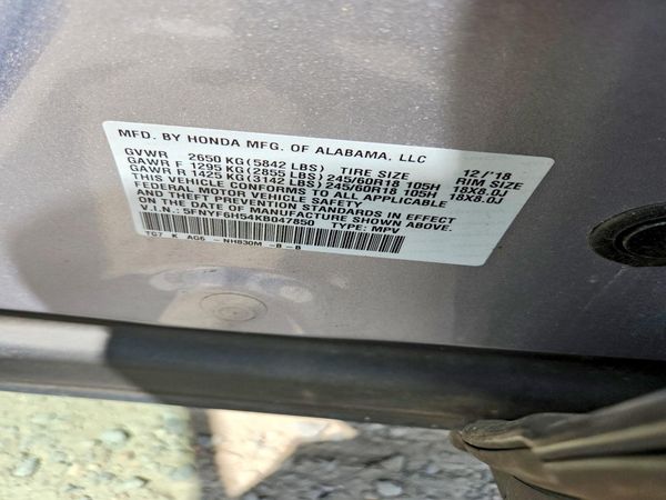 2019 HONDA PILOT EXL