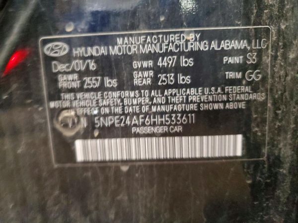 2017 HYUNDAI SONATA SE, Eco