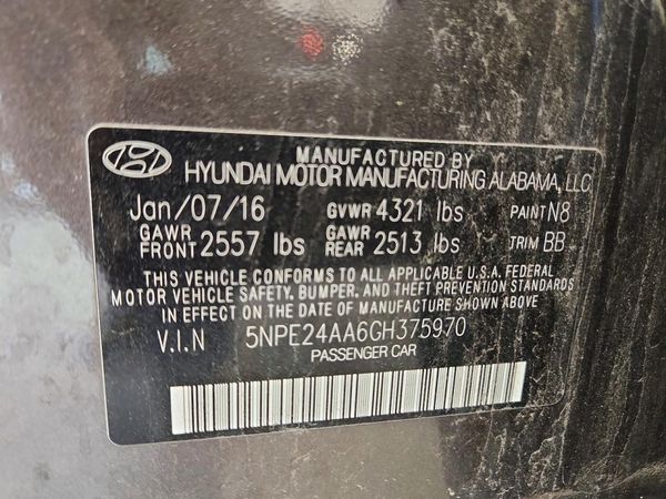 2016 HYUNDAI SONATA