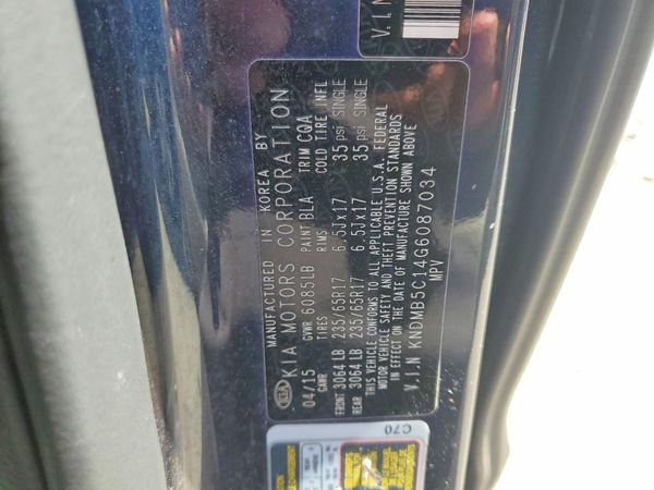 2016 KIA SEDONA LX - Middle-low