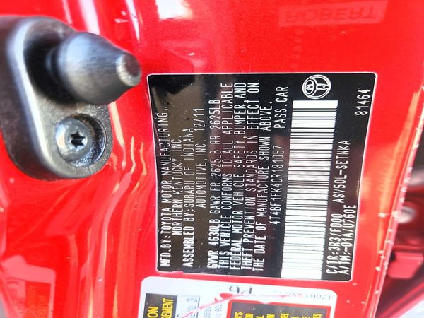 2012 TOYOTA CAMRY