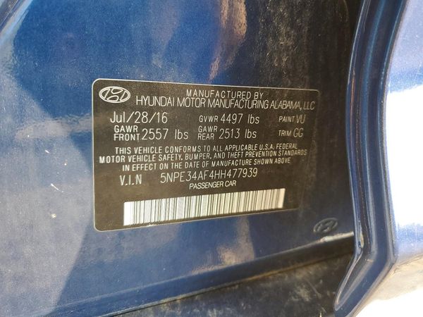 2017 HYUNDAI SONATA