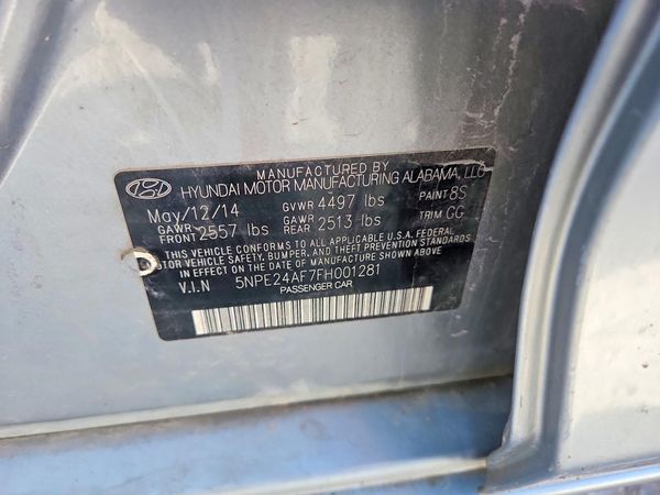 2015 HYUNDAI SONATA SE, ECO — VINS