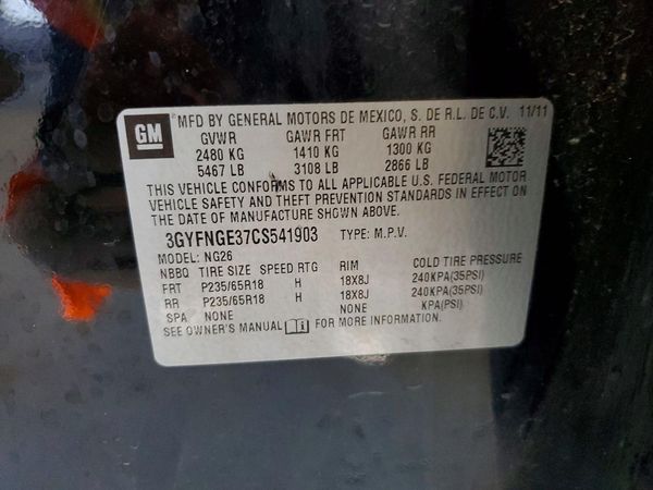 2012 CADILLAC SRX Base