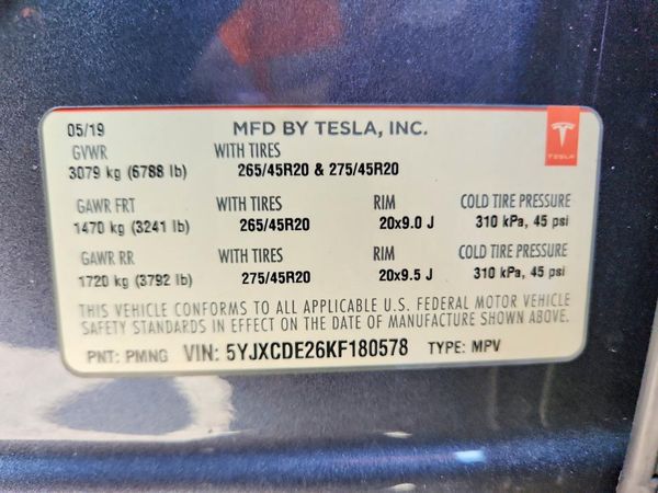 2019 TESLA MODEL X