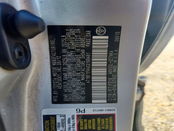 2012 TOYOTA CAMRY