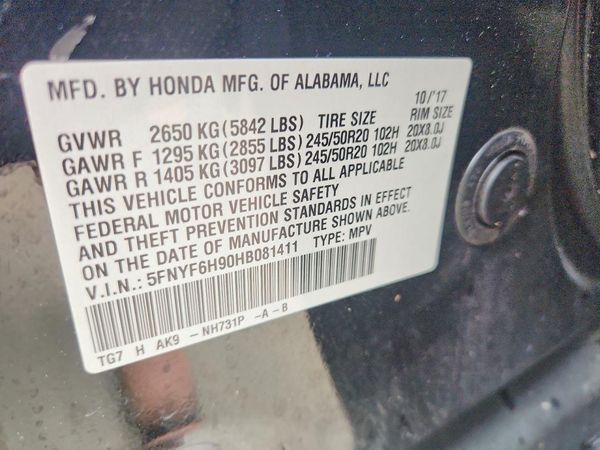 2017 HONDA PILOT TOURING