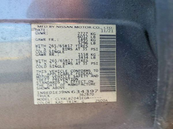 2022 NISSAN FRONTIER