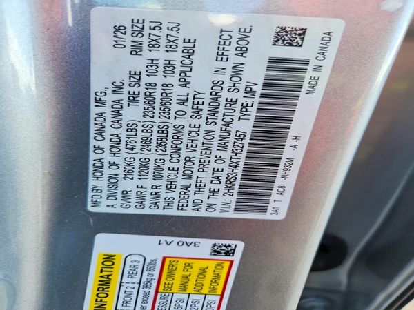 2026 HONDA CRV EX — VINS