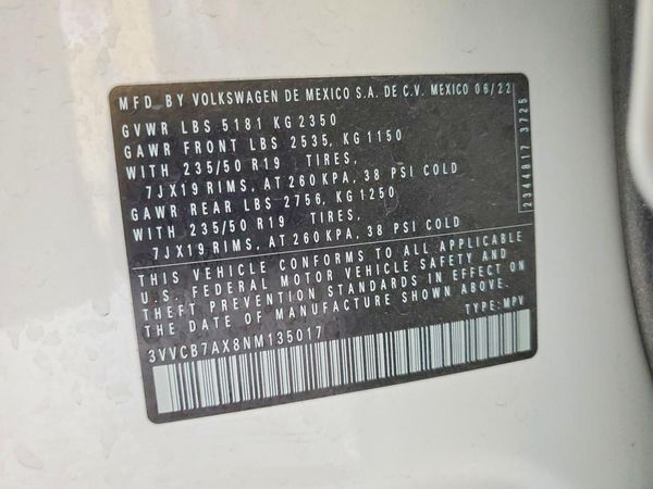2022 VOLKSWAGEN TIGUAN