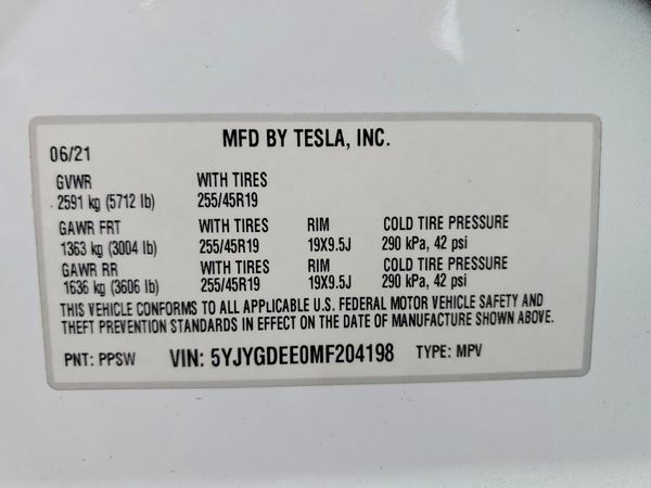2021 TESLA MODEL Y