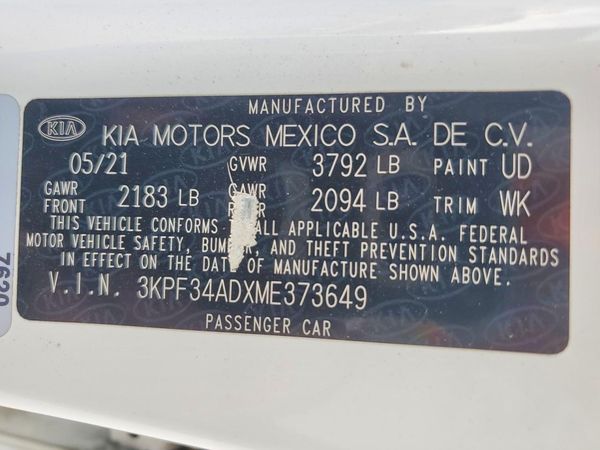 2021 KIA FORTE GT Line