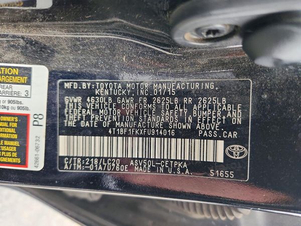 2015 TOYOTA CAMRY