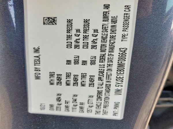 2021 TESLA MODEL 3