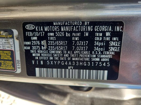 2017 KIA SORENTO