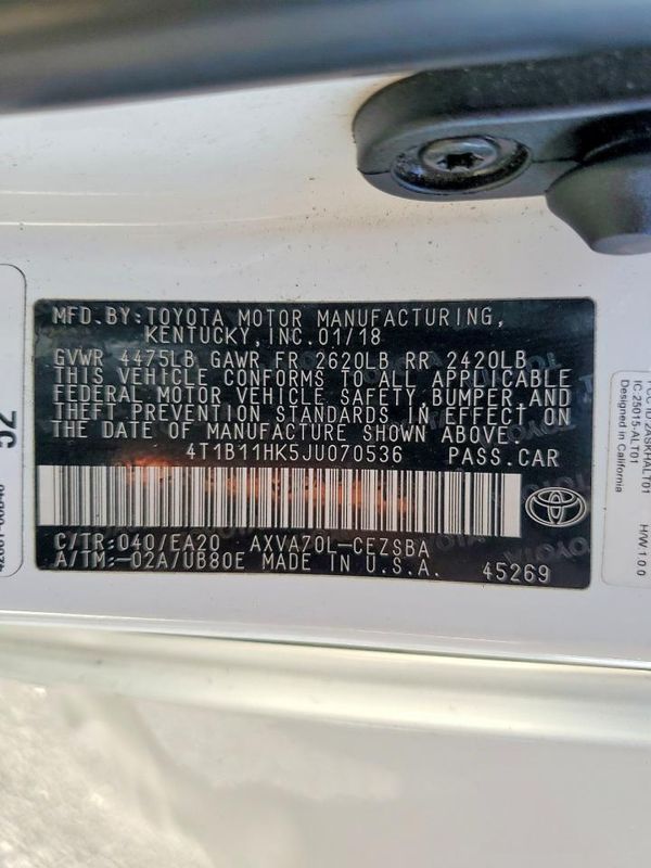 2018 TOYOTA CAMRY