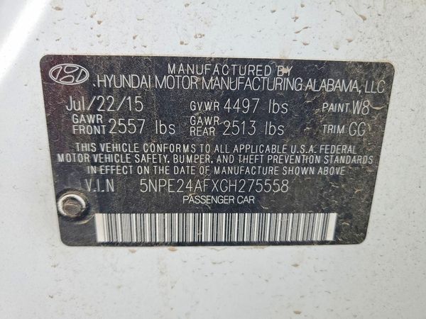 2016 HYUNDAI SONATA