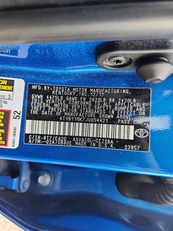 2018 TOYOTA CAMRY L/LE/SE/XLE