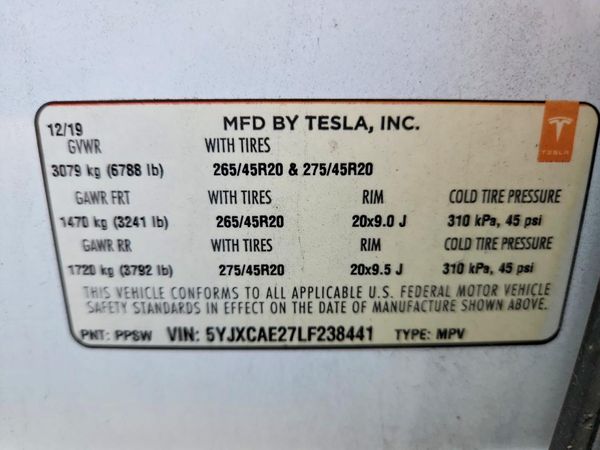 2020 TESLA MODEL X