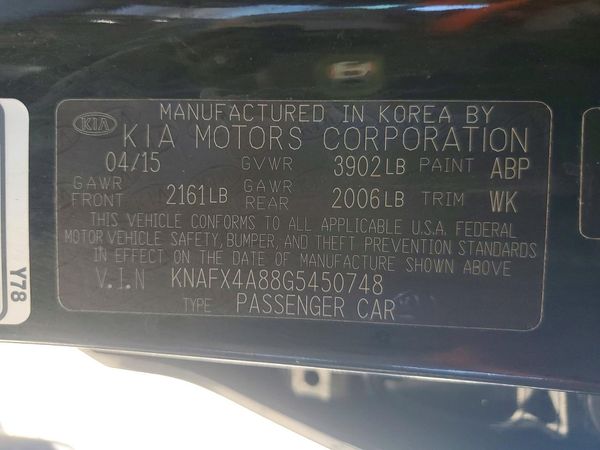 2016 KIA FORTE