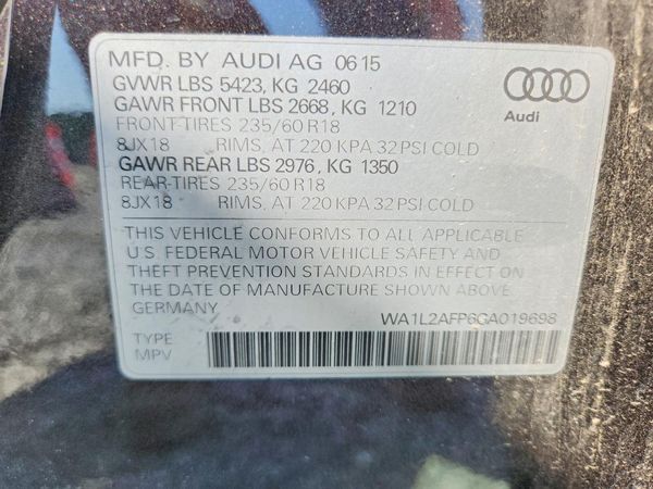2016 AUDI Q5 — VINS