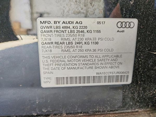 2018 AUDI Q3 — VINS