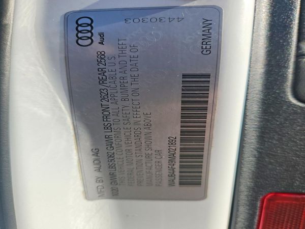 2021 AUDI S4 — VINS