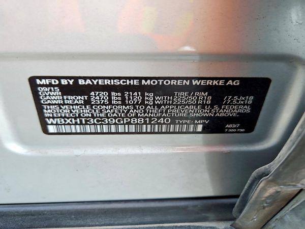 2016 BMW X1 xDrive28i — VINS