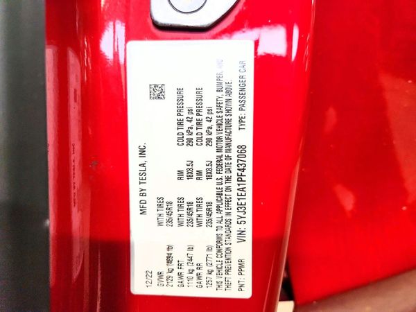 2023 TESLA MODEL 3 — VINS
