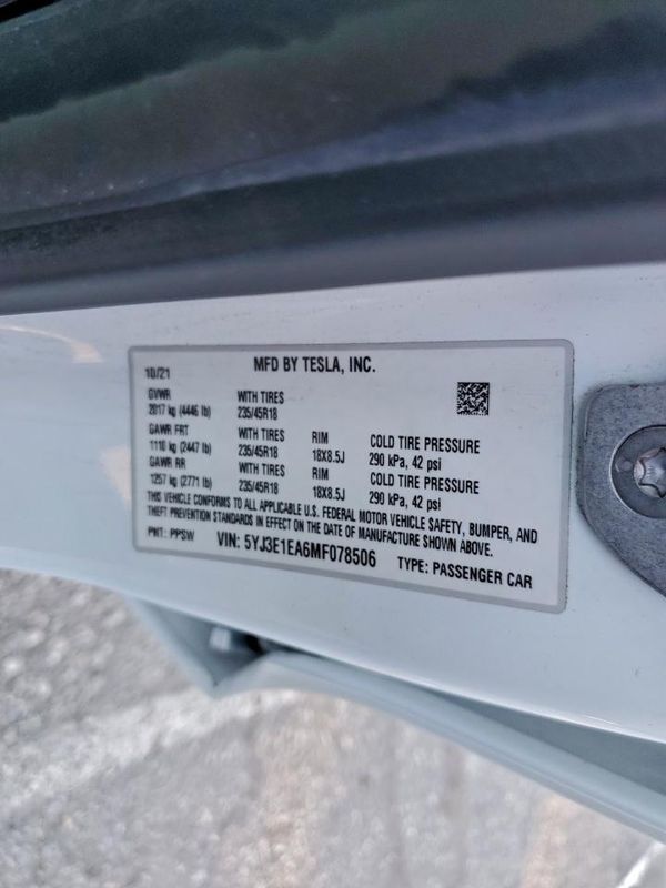 2021 TESLA MODEL 3