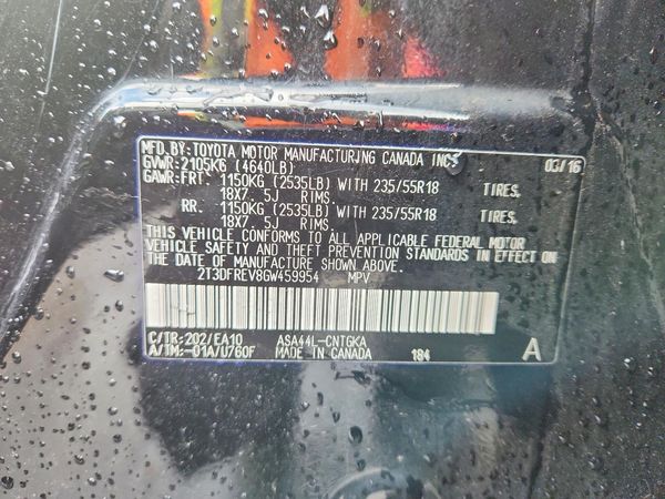 2016 TOYOTA RAV4 Limited (G Grade)