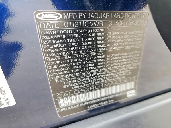 2021 LAND ROVER RANGE ROVER HSE Westminster Edition