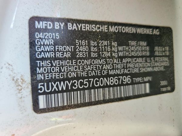 2016 BMW X3 xDrive28d — VINS