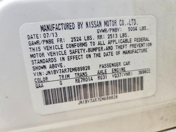 2014 INFINITI Q50 — VINS