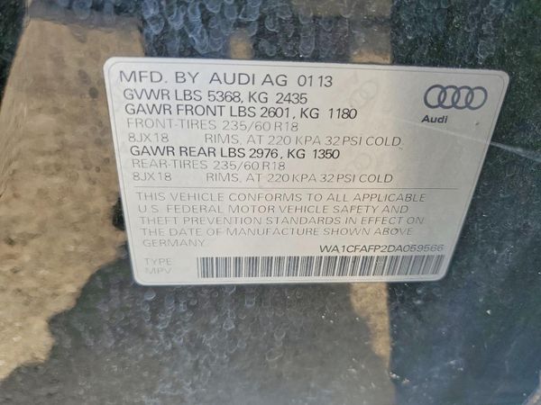 2013 AUDI Q5 Premium Hybrid — VINS