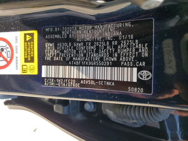2016 TOYOTA CAMRY